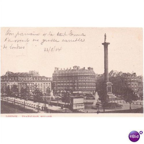 london postcard eaf series trafalgar square posted1904