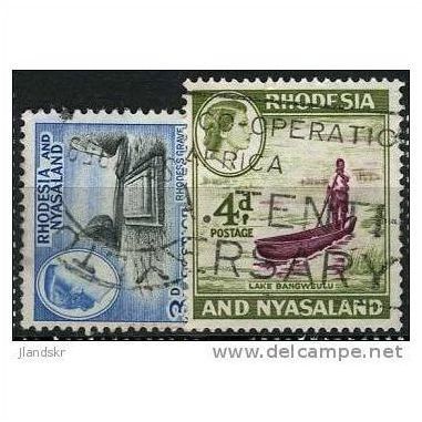 RHODESIA & NYASALAND 1959/1962 SG 22+23 - #2 fine used (o)