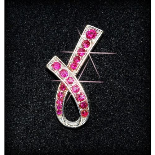 Boxed Solidarity Crusade Pin Pink Crystal Brooch Jumper Clasp Jewellery 2401