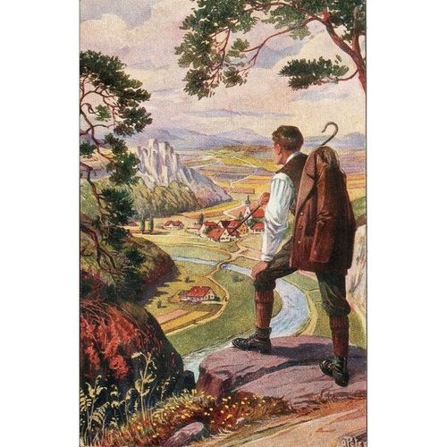Germany Postcard - "Nun ade du mein lieb Heimatland"