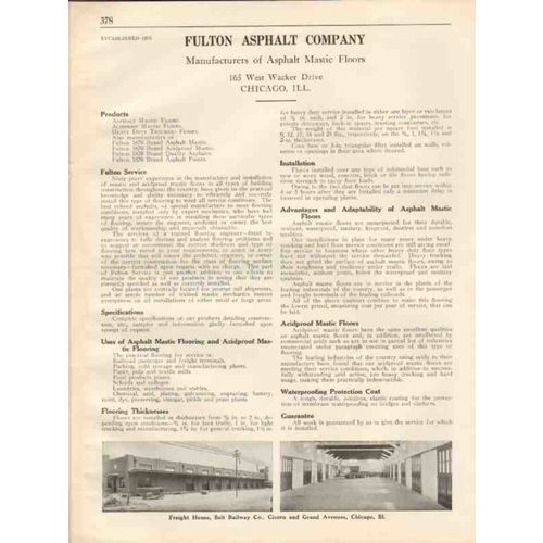 fulton asphalt company 1931 acidproof mastic flooring vintage catalog