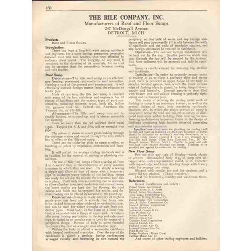 rile company 1931 roof floor sump cast iron rain drain vintage catalog
