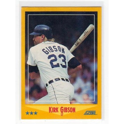1988 Score Kirk Gibson baseball card #525 – Tigers
