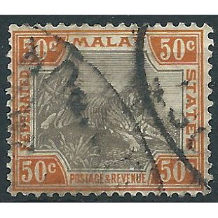 Federated Malay States 1900 SG22 50c Black & Orange-Brown Good Used ....