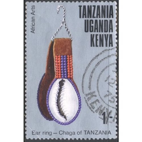KUT - 1975 - SG372 - 1/- multi - Earring, Chaga of Tanzania - used