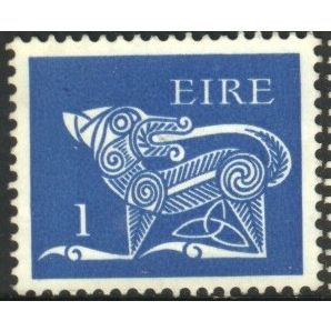 Ireland 1971 - SG340 - 1p blue - Stylized Dog (Brooch) - MH