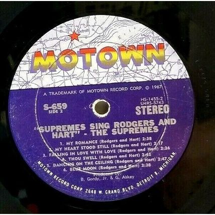 The Supremes Sing Rodgers & Hart 1967 LP Vinyl Record (P2)