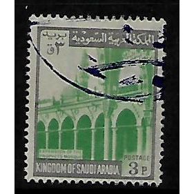 SAUDI ARABIA 1968 THE PROPHETS MOSQUE 3p GREEN & BLACK SG 954 FINE USED#