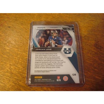 2021 Prizm Draft Picks, Gold Cracked Ice, JORDAN LOVE, Packers, #33, Prizm