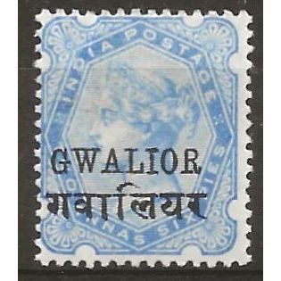 Gwalior (ICS) 1903 SG43 2a6p Ultramarine Mounted Mint . ..