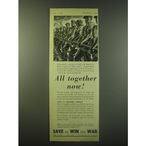 1940 The National Savings Committee Ad - All together now!