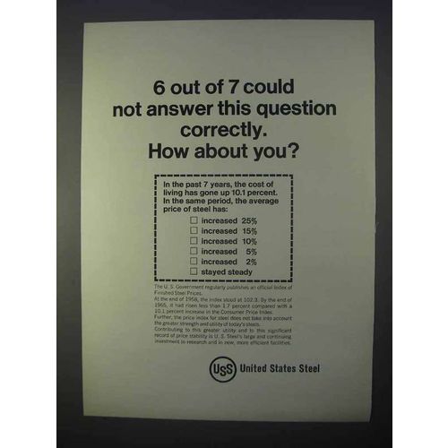 1966 United States Steel Ad - 6 of 7 Could Not Answer