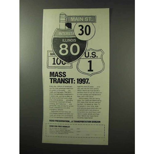 1977 The Asphalt Institute Ad - Mass Transit