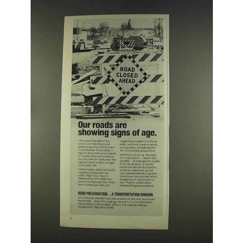 1977 The Asphalt Institute Ad - Showing Signs of Age