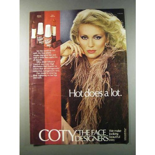 1981 Coty Brilliant Magenta & Pink Lightning Makeup Ad