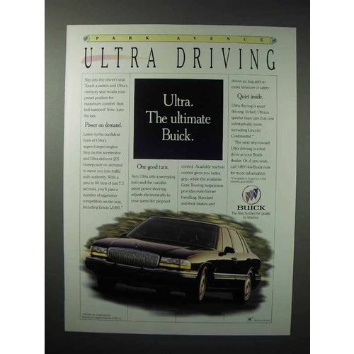 1992 Buick Park Avenue Ultra Car Ad - Ultra Driving