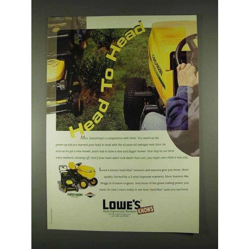 1996 Lowe's Yard-Man Lawn Mowers Ad - Head to Head