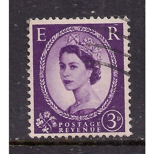 GB 1958 QE2 3d Deep Lilac Wilding SG 575 Wmk 179 used stamp ( H691 )