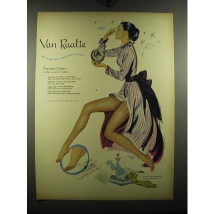1949 Van Raalte Nylons Ad - Forecast Colors in the nicest of nylons