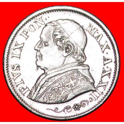 PIUS IX 1846-1870:ITALY★PAPAL STATES 10 SOLDI 50 CENTESIMI XXII 1868R★NO RESERVE