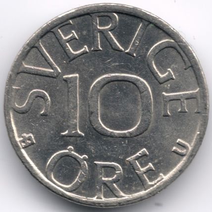 Sweden : 10 Öre 1980 U
