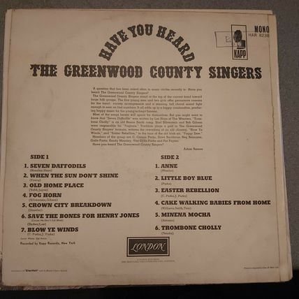 The Greenwood County Singers – Have You Heard the Greenwood County Singers
