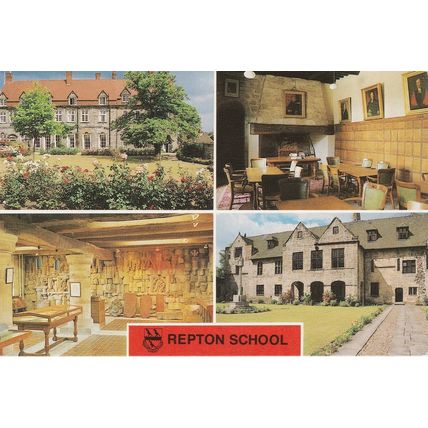 6x4 Continental size printed postcard Repton School Multiview (3) Derbyshire