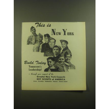 1946 Boy Scouts of America Ad - This is New York Build tomorrow's leadership