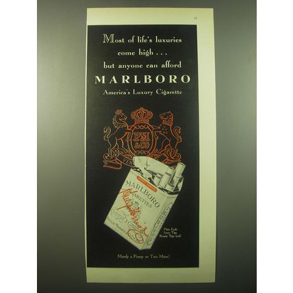 1948 Marlboro Cigarettes Ad - Most of life's luxuries come high