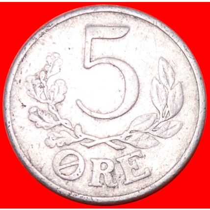 Ⰶ OCCUPATION by GERMANY (1941-1945): DENMARK ★ 5 ORE 1941! ★LOW START★NO RESERVE