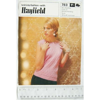 Vintage: Hayfield 783 lady's two lace stitch sweaters, 4 ply or DK