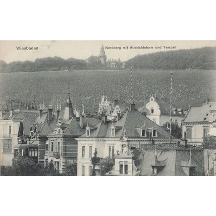 Wiesbaden Aussichtsturm Auf Dem Neroberg German Old Postcard