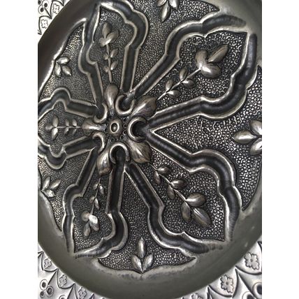 Stunning Pewter Tray Fruit Tray Wall Plaque With Axe & Star Stamps Collectable