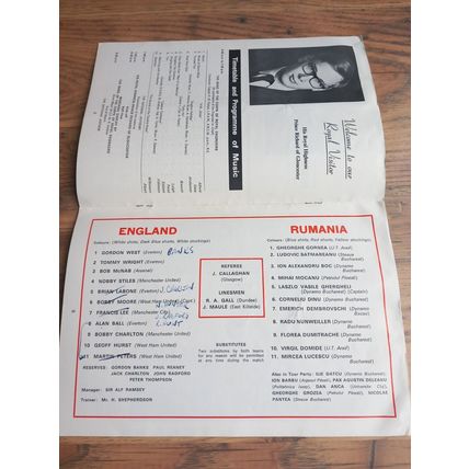 1969 England vs Rumania Programme & Ticket