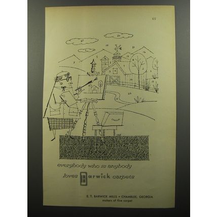1956 Barwick Carpet Ad - Everybody who is anybody