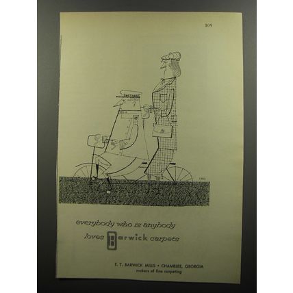 1956 Barwick Carpet Ad - Everybody who is anybody loves