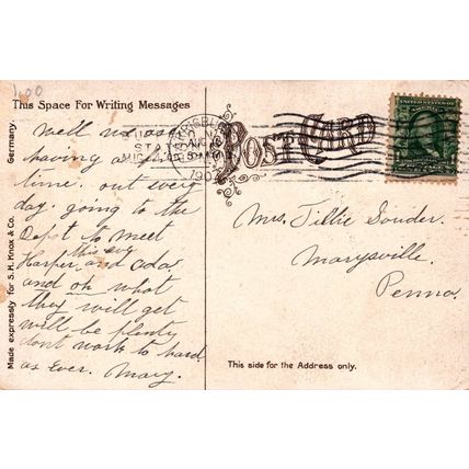 ZAYIX Postcard Great Lakes Steamship Scene in Buffalo Harbor, Buffalo, NY c1907