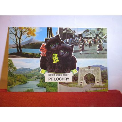 multiview, PITLOCHRY , SCOTLAND unused postcard PLC36977 dated 1971 =