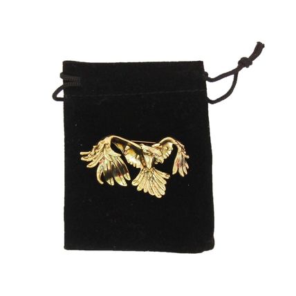 Gold Eagle Brooch Badge Great Quality With a Velvet Gift Bag 3.5cm x 5.1cm BA4