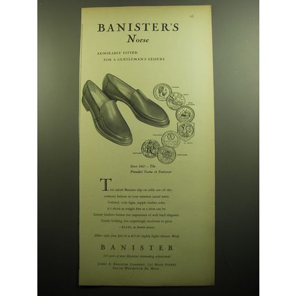 1958 Banister Norse Shoes Ad - Banister's Norse admirably fitted