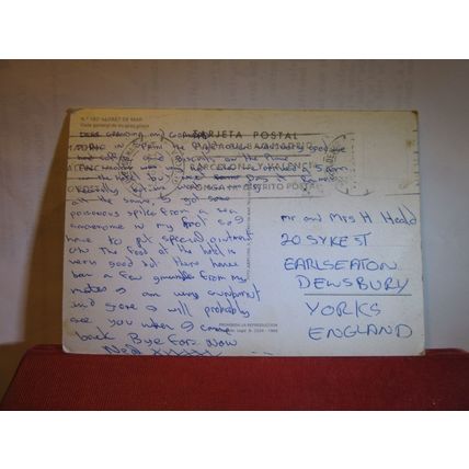 LLORET DE MAR, COSTA BRAVA, SPAIN used postcard.stamp removed 1973 pm =