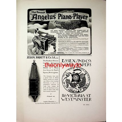 Angelus Piano Player, Advert, Book Illustration (Print), 1904