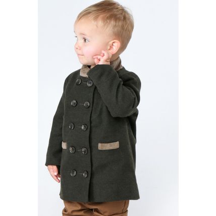 Mose Baby Kids Formal Smart Dark Green Pea Over Coat Brand New RRP £45