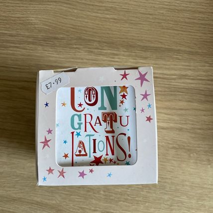 Congratulations ! Funky Gift Set Mug and Cork coaster All Occasion New Gift