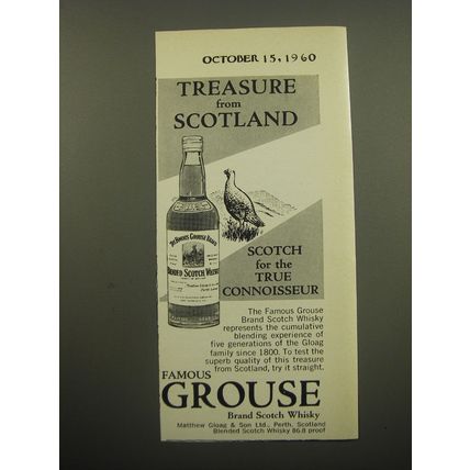 1960 Famous Grouse Scotch Advertisement - Treasure from Scotland