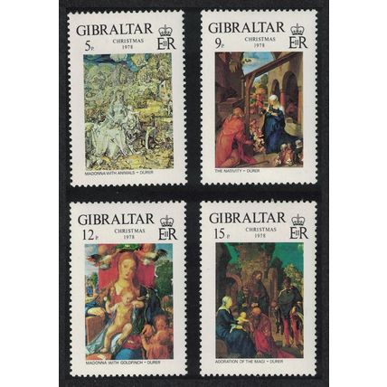 Gibraltar Christmas Paintings by Durer 4v 1978 MNH SG#412-415 Sc#374-377