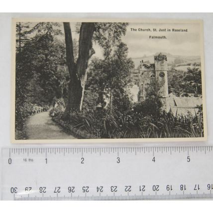 vintage postcard St. just in Roseland Church, Falmouth