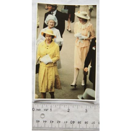 postcard Lady Diana Spencer with The Queen & Queen Mother at Ascot