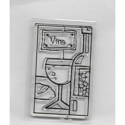 Wine Stamp. App 4x6cm. Stamping Cardmaking Scrapbooking Crafts