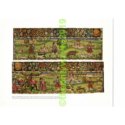 Panels, English Tapestry Valance, V & A Museum, Book Illustration (Print), 1934